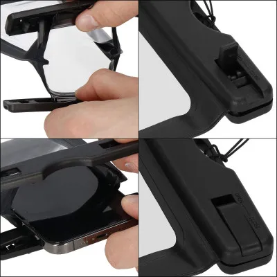 Vodotesné púzdro na mobil 8&quot čierne + pútko SPRINGOS CS0075