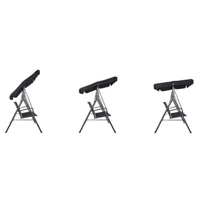 Záhradná hojdačka SPRINGOS PALERMO 3-miestna, čierna