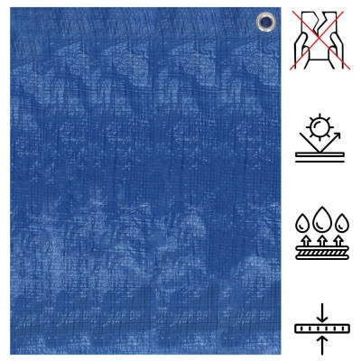 Krycia plachta s okami 6x8 m, 60g PE, modrá SPRINGOS PROTECT