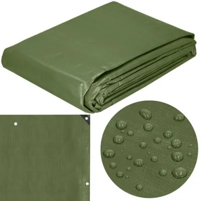 Krycia plachta s okami 4x8 m, 120g PE, zelená SPRINGOS PROTECT