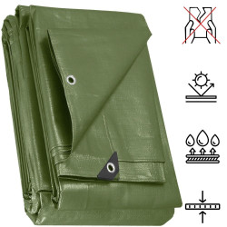 Krycia plachta s okami 3x5 m, 120g PE, zelená SPRINGOS PROTECT
