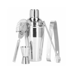 Barmanská sada s dreveným stojanom 9 dielov, nerezová SPRINGOS MARTINI