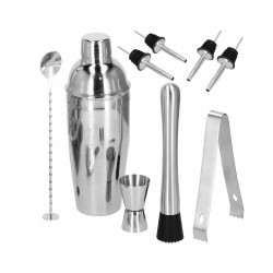 Barmanská sada s dreveným stojanom 12 dielov, nerezová SPRINGOS SUPERIOR