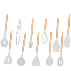 Sada kuchynského náčinia v stojane, set 12ks, svetlo šedá SPRINGOS CHEF