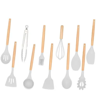 Sada kuchynského náčinia v stojane, set 12ks, svetlo šedá SPRINGOS CHEF