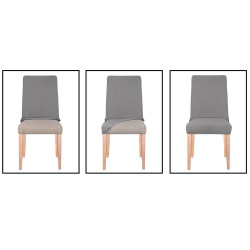 Poťah na stoličku elastický, tmavo šedý zamat SPRINGOS SPANDEX