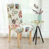 Poťah na stoličku elastický, béžový s kvetmi SPRINGOS SPANDEX