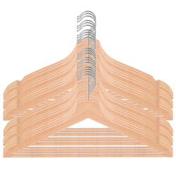 Drevené ramienka na šaty 42,5 cm, prírodná, sada 20ks SPRINGOS HG0057