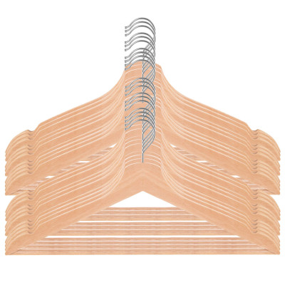 Drevené ramienka na šaty 42,5 cm, prírodná, sada 20ks SPRINGOS HG0057