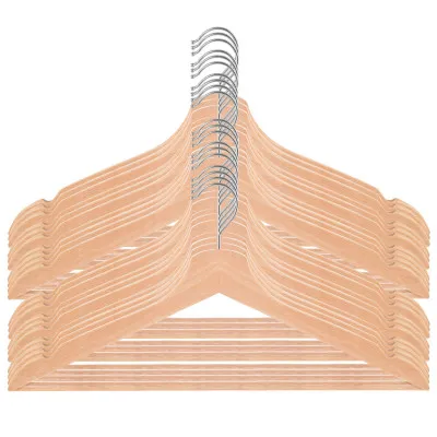 Drevené ramienka na šaty 42,5 cm, prírodná, sada 20ks SPRINGOS HG0057