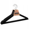 Ramienka na šaty 43cm drevené, čierne, súprava 3ks SPRINGOS URBAN