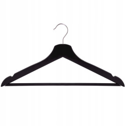 Ramienka na šaty 43cm drevené, čierne, súprava 3ks SPRINGOS URBAN