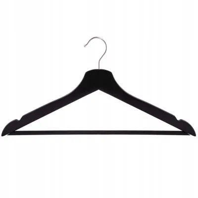 Ramienka na šaty 43cm drevené, čierne, súprava 3ks SPRINGOS URBAN