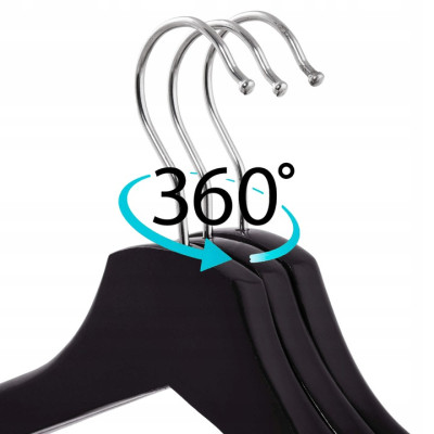 Ramienka na šaty 43cm drevené, čierne, súprava 3ks SPRINGOS URBAN