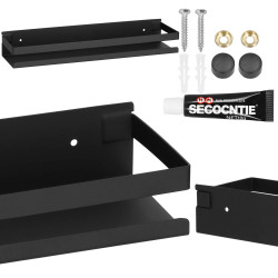 Nástenná polička do kúpeľne 40 cm, čierna SPRINGOS HA5182