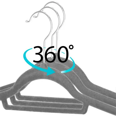 Velúrové ramienka 44,5 cm, šedá, 20ks SPRINGOS HG0061