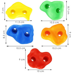 Lezecké úchyty kamene pre deti, farebné, 10ks SPRINGOS KG0001