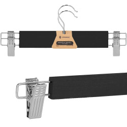 Drevené ramienka s klipmi 33 cm, čierna, 2ks SPRINGOS HG0064