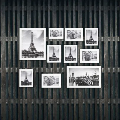 Sada fotorámikov 12ks, mix veľkostí, biele SPRINGOS PF0004