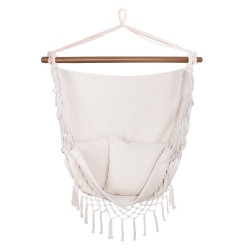 Závesné hojdacie kreslo 130x100 cm, biele SPRINGOS BORGO II