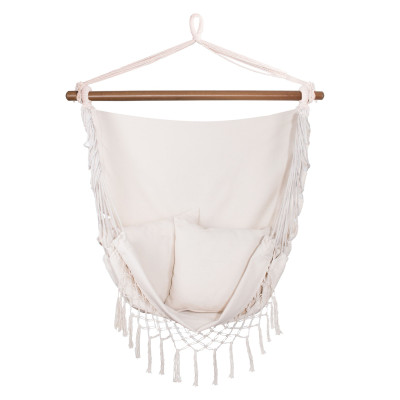 Závesné hojdacie kreslo 130x100 cm, biele SPRINGOS BORGO II