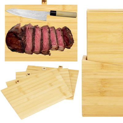 Kuchynské dosky v stojane sada 4ks, bambus SPRINGOS KI0109