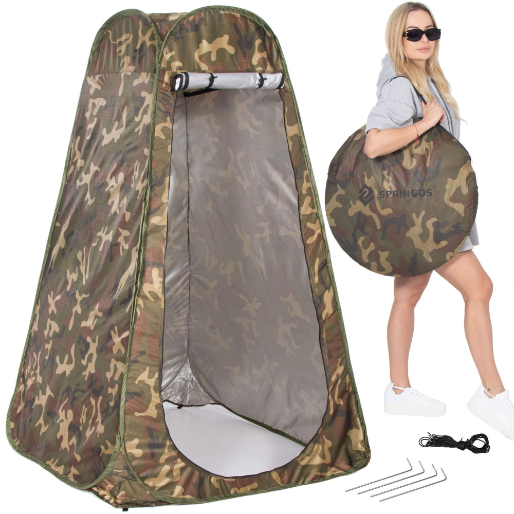Samorozkládací stan 120x120x190 cm, khaki SPRINGOS PT027