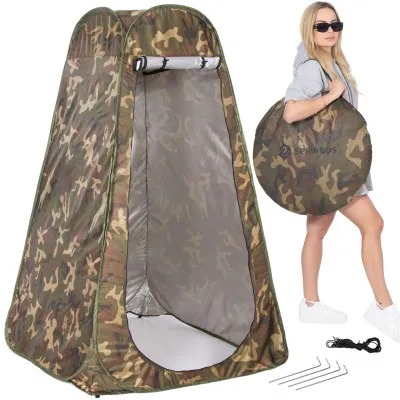 Samorozkládací stan 120x120x190 cm, khaki SPRINGOS PT027