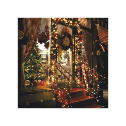 LED svetelná reťaz - 61,5m, 1000LED, IP44, teplá biela + záblesky