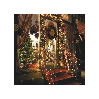 LED svetelná reťaz - 61,5m, 1000LED, IP44, teplá biela + záblesky