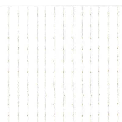 LED svetelný záves - 3x3m, 300LED, 8 funkcií, ovládač, 3xAA, IP44, teplá biela