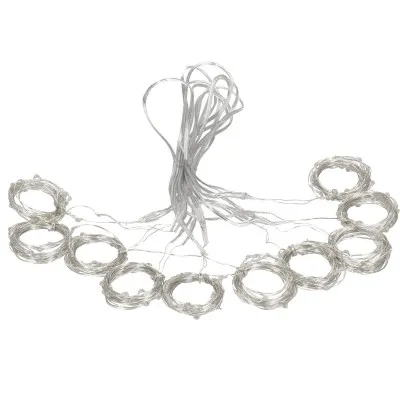 LED svetelný záves - 3x3m, 300LED, 8 funkcií, ovládač, 3xAA, IP44, studená biela