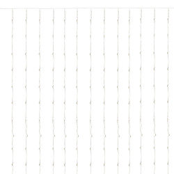 LED svetelný záves - 3x3m, 300LED, 8 funkcií, ovládač, 3xAA, IP44, studená biela