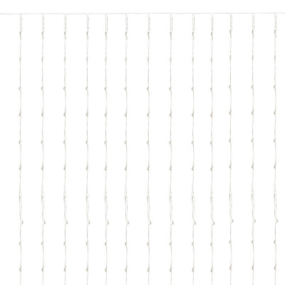 LED svetelný záves - 3x3m, 300LED, 8 funkcií, ovládač, 3xAA, IP44, studená biela