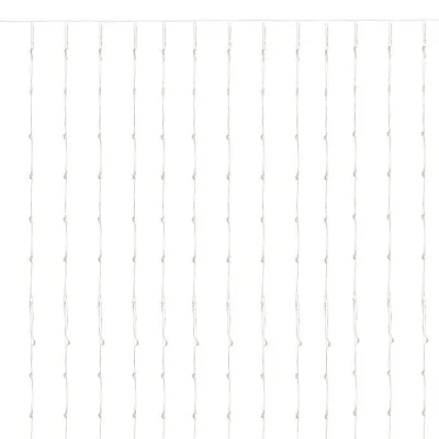 LED svetelný záves - 3x3m, 300LED, 8 funkcií, ovládač, 3xAA, IP44, studená biela