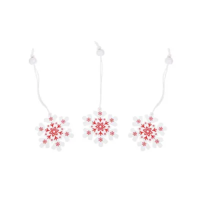 Vianočné drevené ozdoby - vločky, súprava 3ks