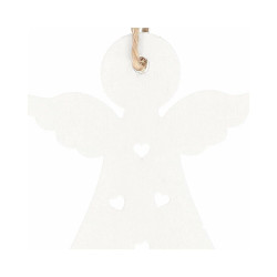 Vianočné drevené ozdoby - anjelik, súprava 6ks