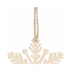 Vianočné drevené ozdoby - snehová vločka, súprava 6ks