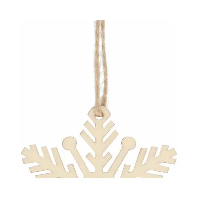 Vianočné drevené ozdoby - snehová vločka, súprava 6ks