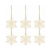 Vianočné drevené ozdoby - snehová vločka, súprava 6ks