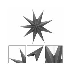 Vianočné ozdoby - Hviezda z papiera 60 cm, sivá
