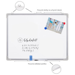Magnetická tabuľa 90x60 cm popisovateľná, biela SPRINGOS