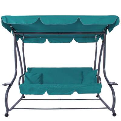 Záhradná hojdačka SPRINGOS VENEZIA 3-miestna tyrkysová