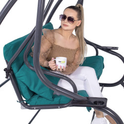 Záhradná hojdačka SPRINGOS VENEZIA 3-miestna tyrkysová