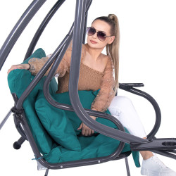 Záhradná hojdačka SPRINGOS VENEZIA 3-miestna tyrkysová