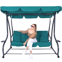 Záhradná hojdačka SPRINGOS VENEZIA 3-miestna tyrkysová