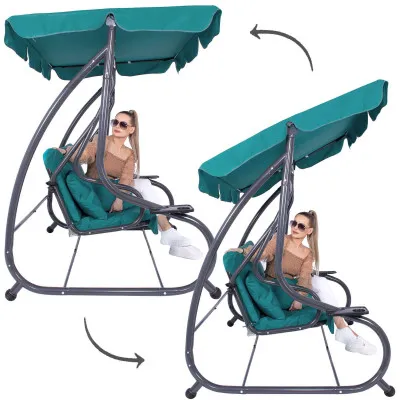 Záhradná hojdačka SPRINGOS VENEZIA 3-miestna tyrkysová