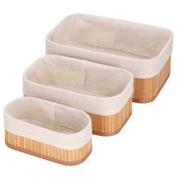 HA0152 BAMBUSOVÝ ODKLÁDACÍ KOŠÍK 3KS.