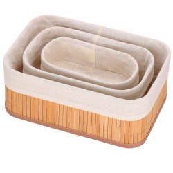 HA0152 BAMBUSOVÝ ODKLÁDACÍ KOŠÍK 3KS.