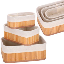 HA0152 BAMBUSOVÝ ODKLÁDACÍ KOŠÍK 3KS.